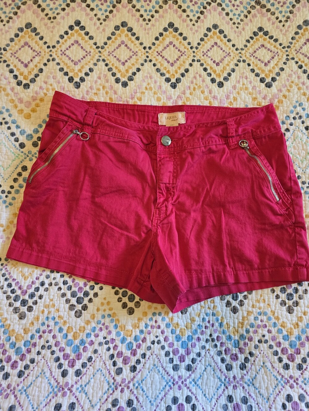 Womens Liquid Short Red Shorts
